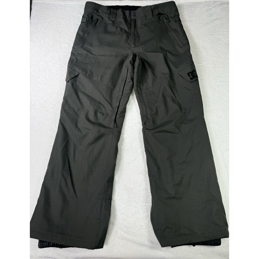 DC Snow Pants Mens XL Olive 10,000mm Waterproof Snowboarding Cargo Pants